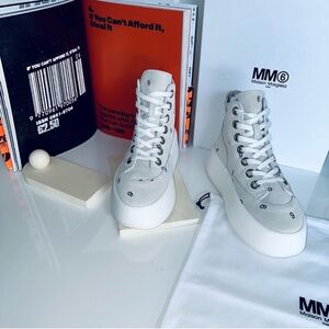 MM6 MAISON MARGIELA Off-White 6 Platform High Sneakers